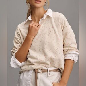 NWT $98 By Anthropologie Woman’s Paint Splatter Top, Sz S